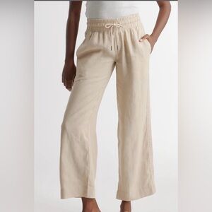 Quince 100% European Linen Wide Leg Pants Color Driftwood Size Large